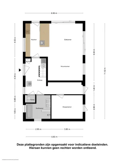 Plattegrond 1 van Oude Veerseweg 128