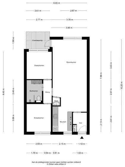 Plattegrond 1 van Kievitenlaan 5R