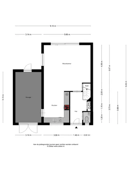 Plattegrond 1 van Baljuwstraat 6