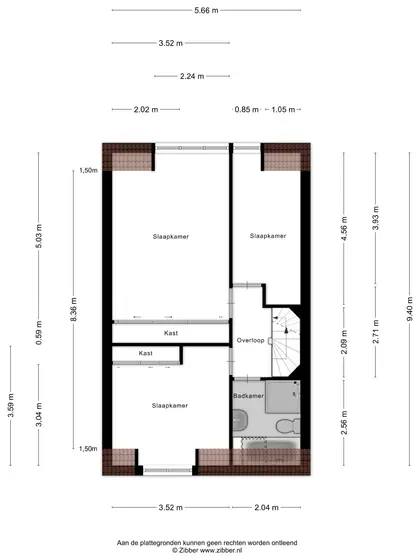 Plattegrond 2 van Baljuwstraat 6