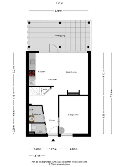 Plattegrond 1 van Vroonweg 2A 6