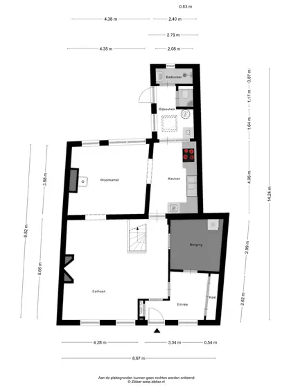 Plattegrond 1 van Bogardstraat 5
