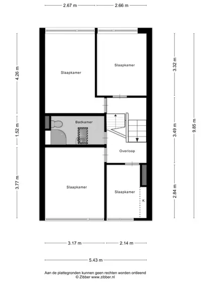 Plattegrond 3 van Grootmede 43
