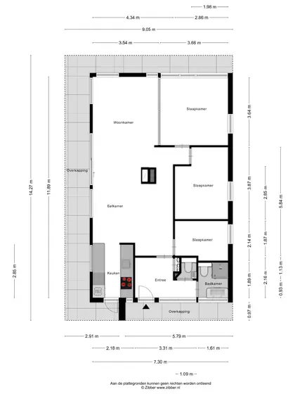 Plattegrond 1 van Zeesterlaan 12R