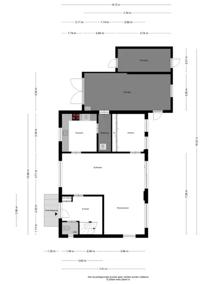 Plattegrond 1 van Bisschopstraat 37