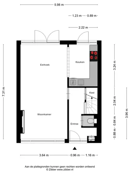 Plattegrond 1 van J.W. Schuurmanstraat 20