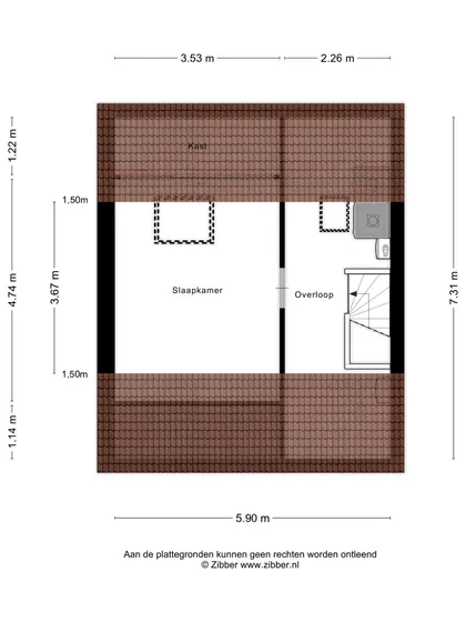 Plattegrond 3 van J.W. Schuurmanstraat 20