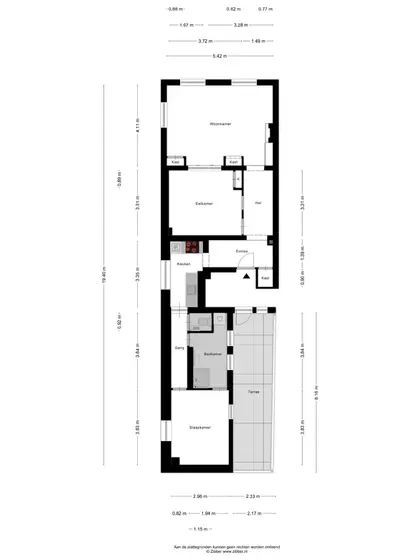 Plattegrond 1 van Keldermansstraat 1