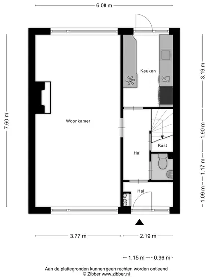 Plattegrond 1 van Lijsterhofstraat 16