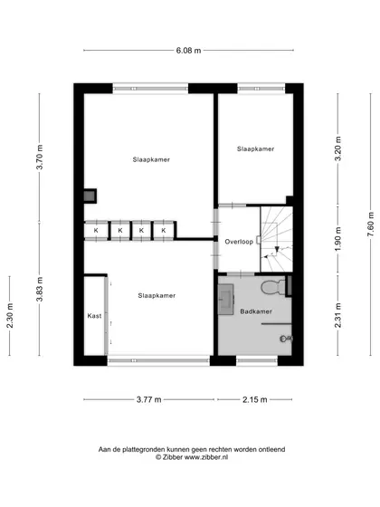 Plattegrond 2 van Lijsterhofstraat 16