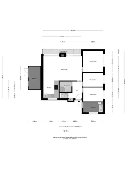 Plattegrond 1 van Rozenlaan 15R