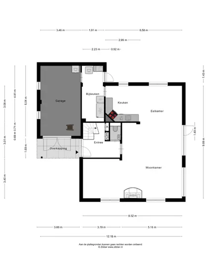 Plattegrond 1 van Eikenlaan 32R
