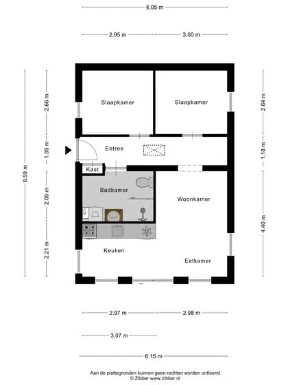 Plattegrond 1 van Hoge Weide 54