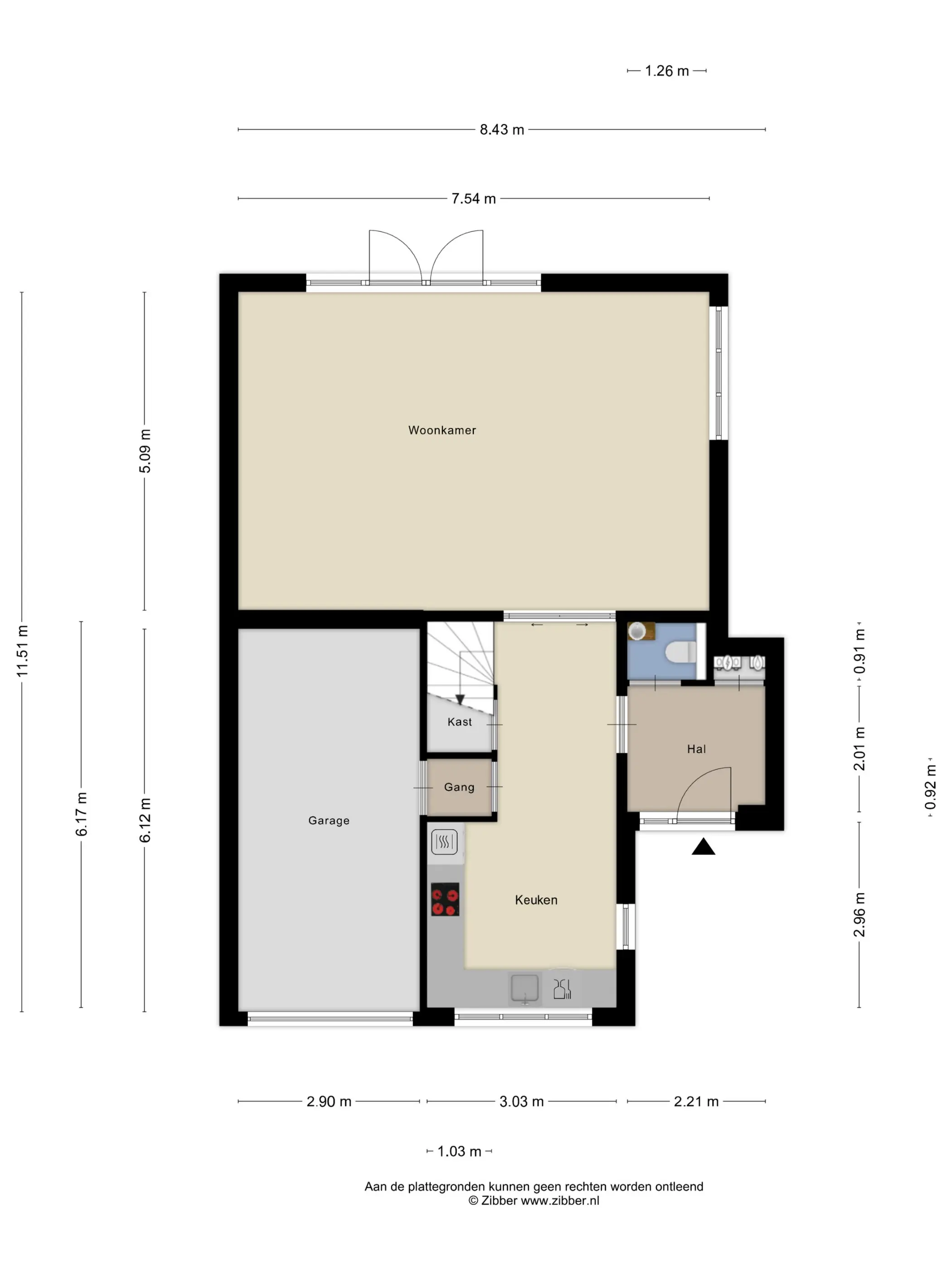 Plattegrond 1 van Anne Frankstraat 107
