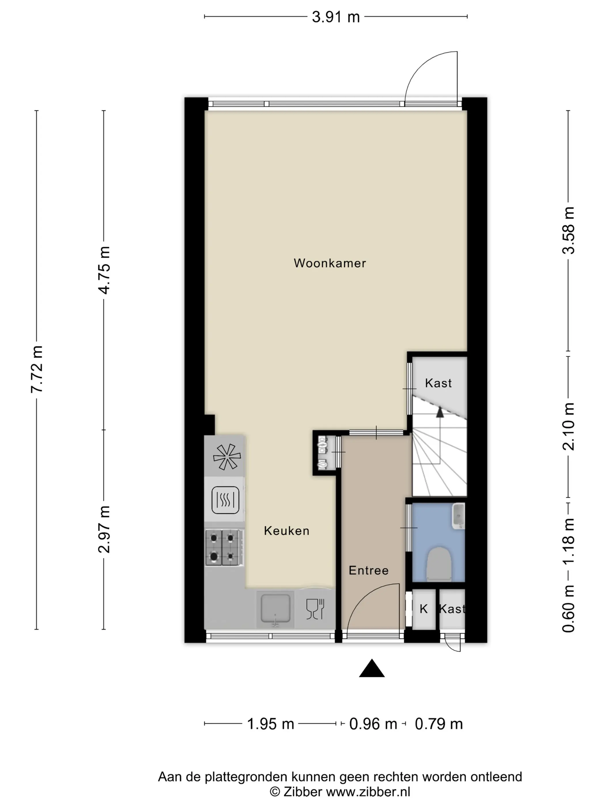 Plattegrond 1 van Leliestraat 3