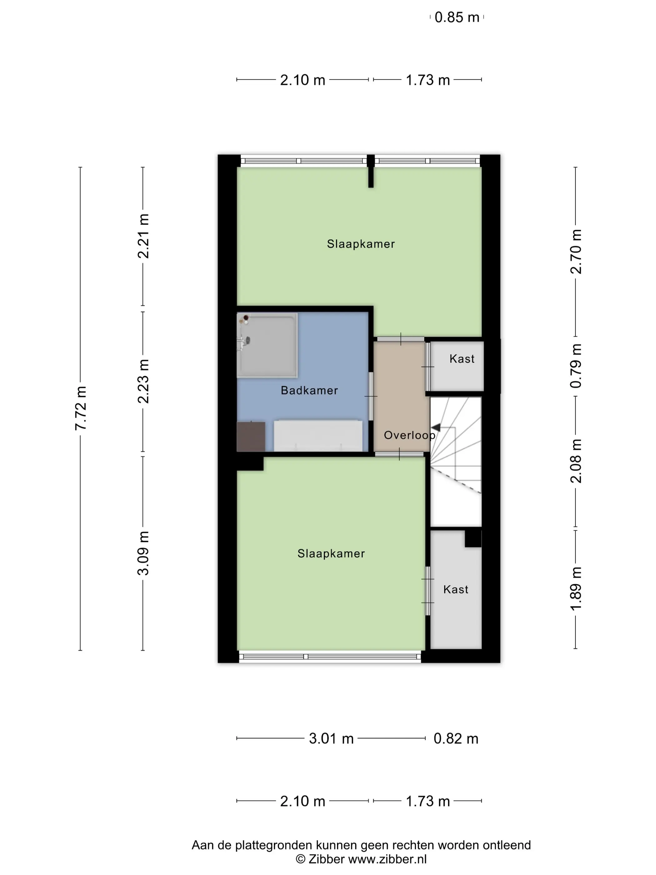 Plattegrond 5 van Leliestraat 3