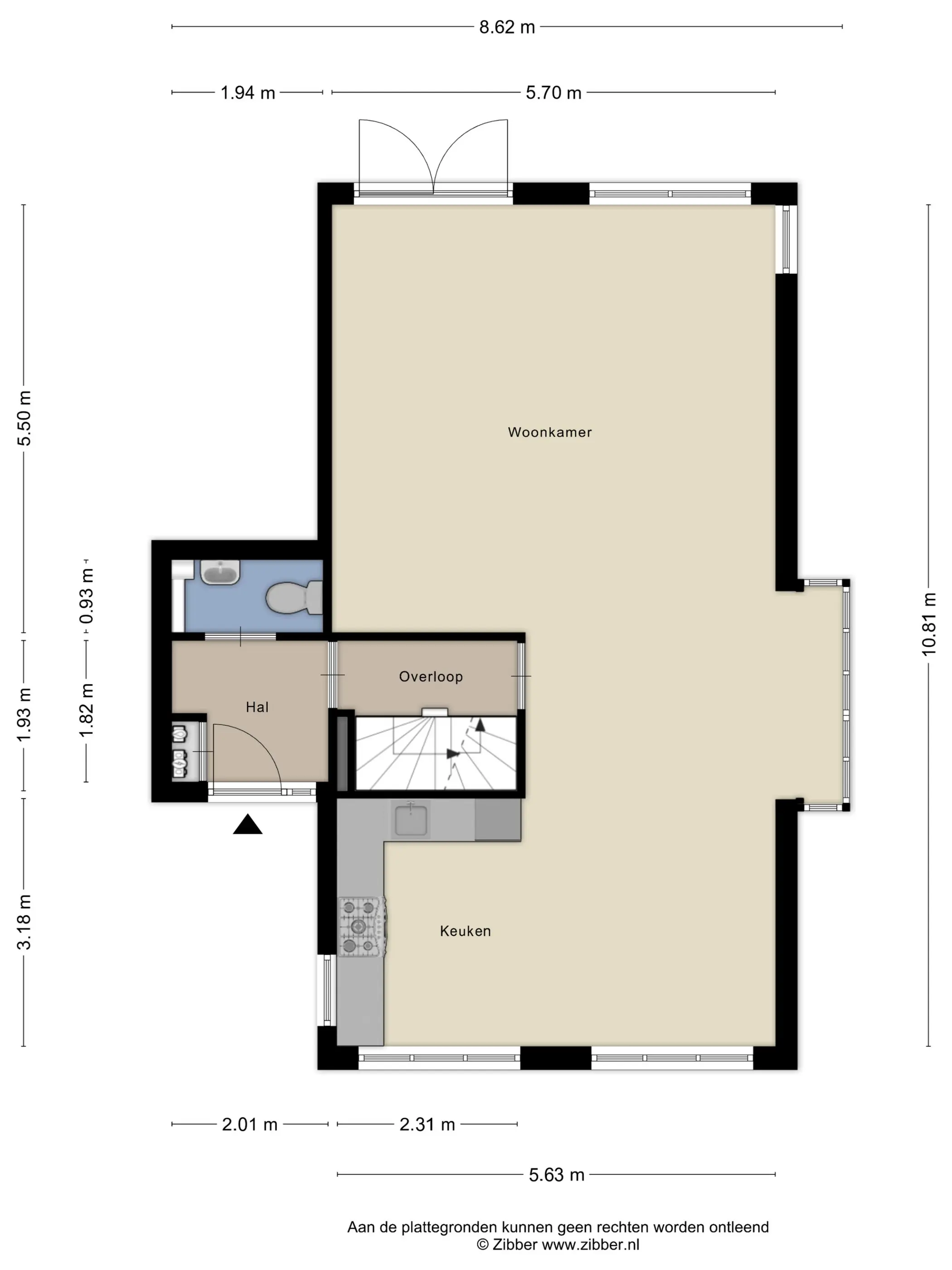 Plattegrond 1 van Johanna Naberstraat 3