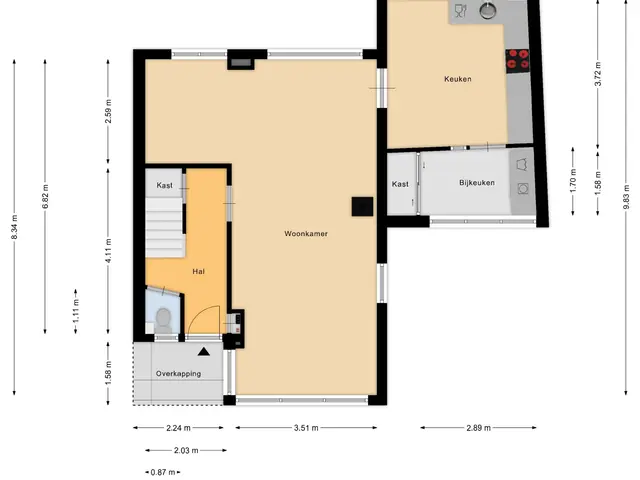Plattegrond van Twijnstraat 11