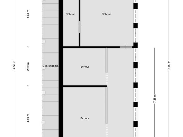 Plattegrond van Loonsestraat 12