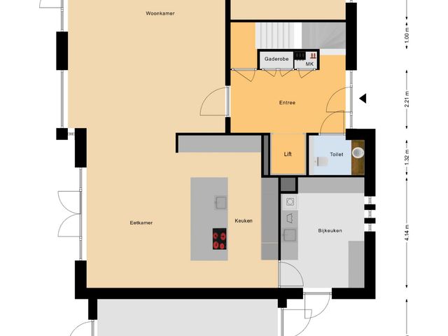 Plattegrond van Achterstraat 21