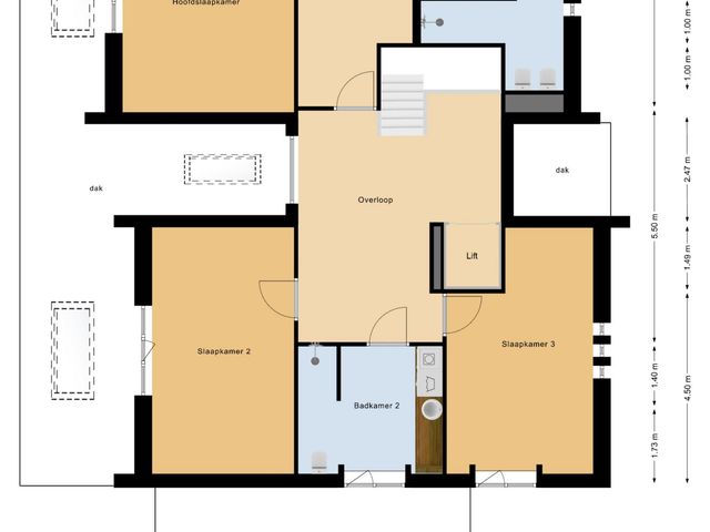 Plattegrond van Achterstraat 21
