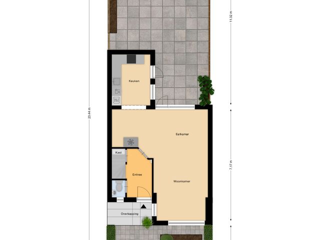 Plattegrond van Anna Bijnsstraat 48