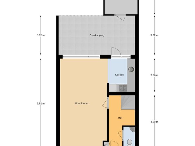 Plattegrond van Adriaan Poortersstraat 19