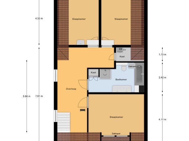 Plattegrond van St.-Lambertusstraat 14