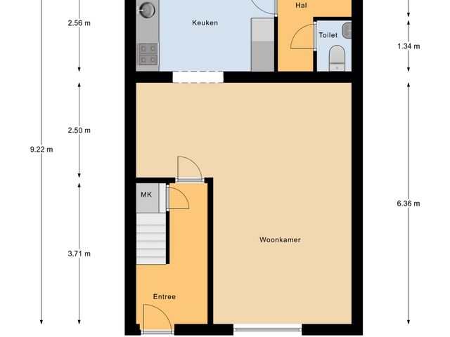Plattegrond van Pieter Bruegellaan 23