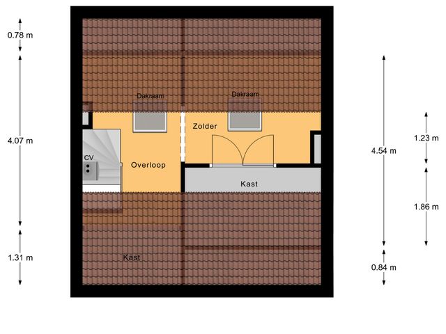 Plattegrond van Pieter Bruegellaan 23