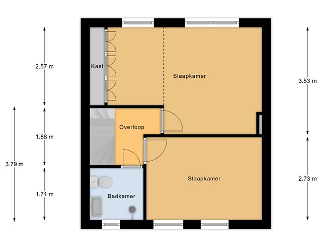 Plattegrond van Pieter Bruegellaan 23
