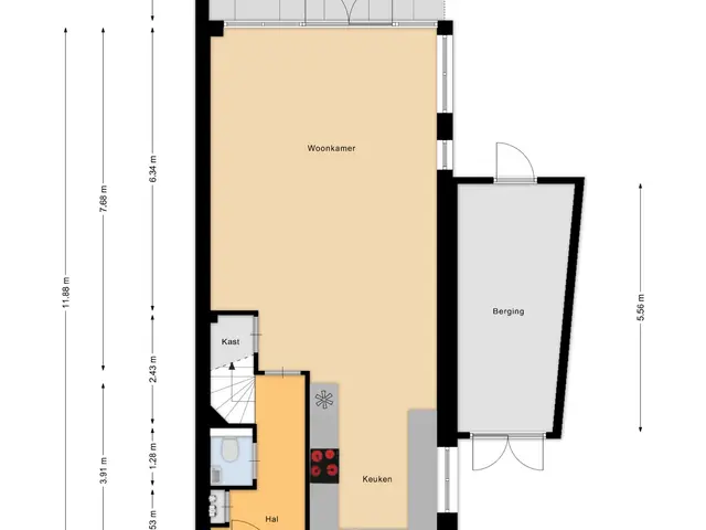 Plattegrond van Loverensestraat 27A