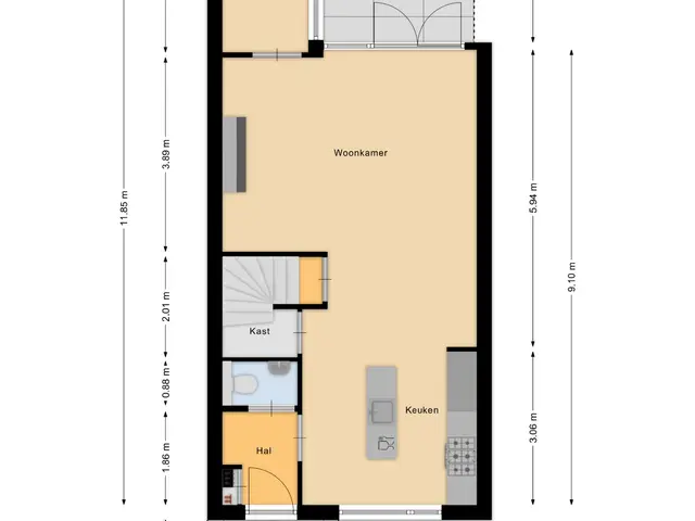 Plattegrond van Versterstraat 40
