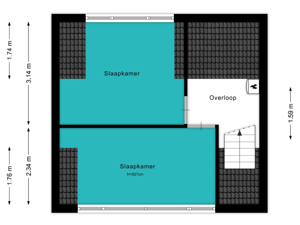 Plattegrond Rembrandtlaan 116