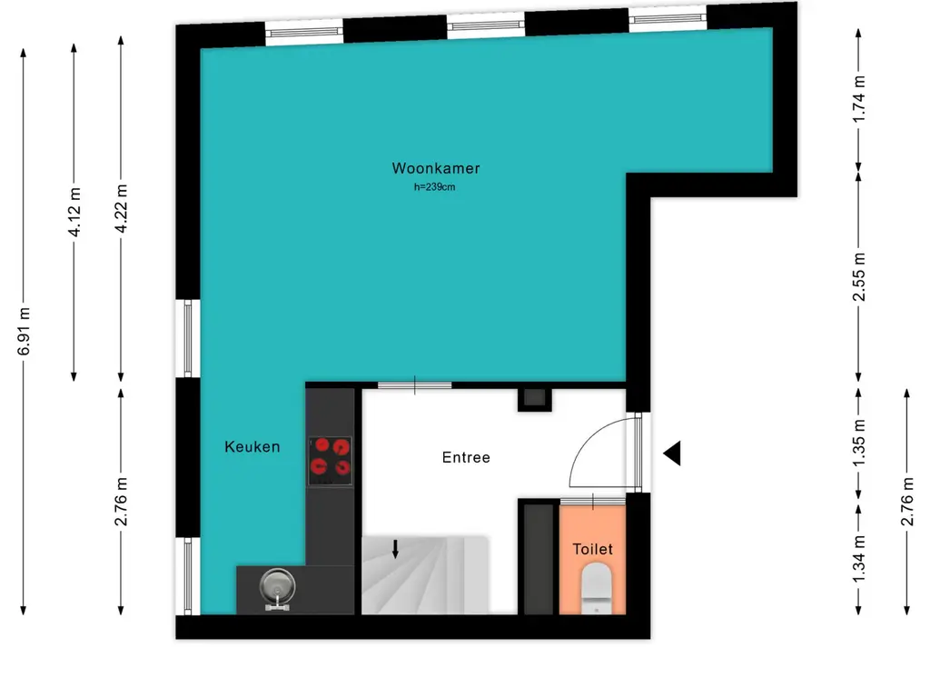 Plattegrond Havenstraat 7A