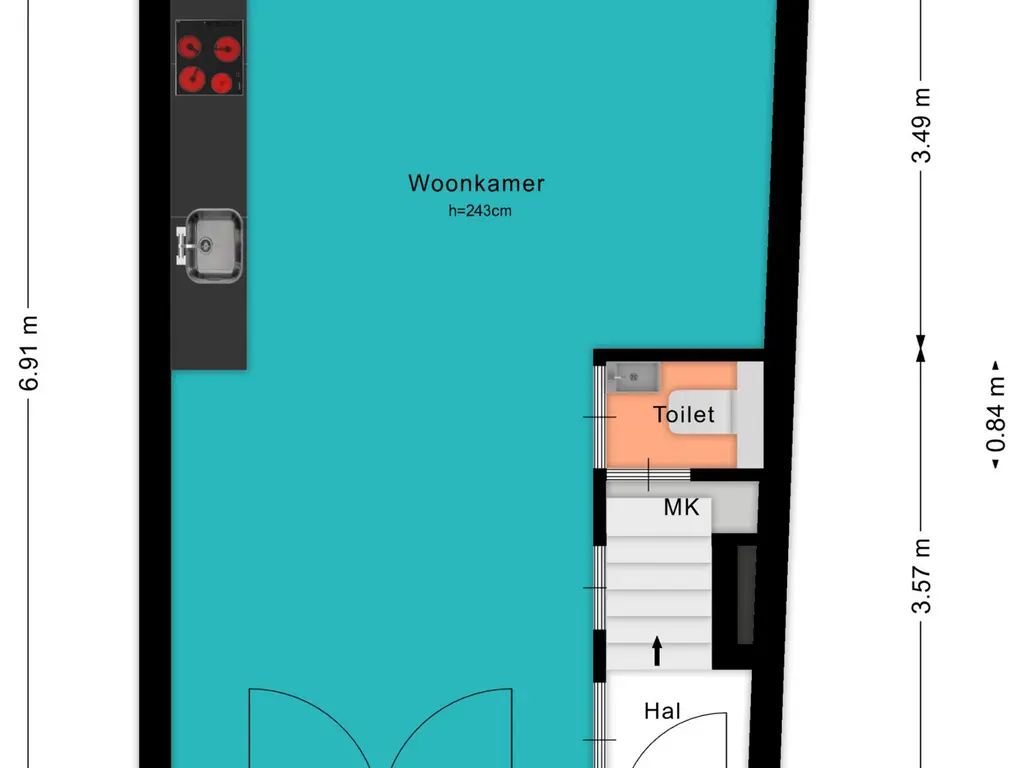 Plattegrond Wijngaardstraat 32