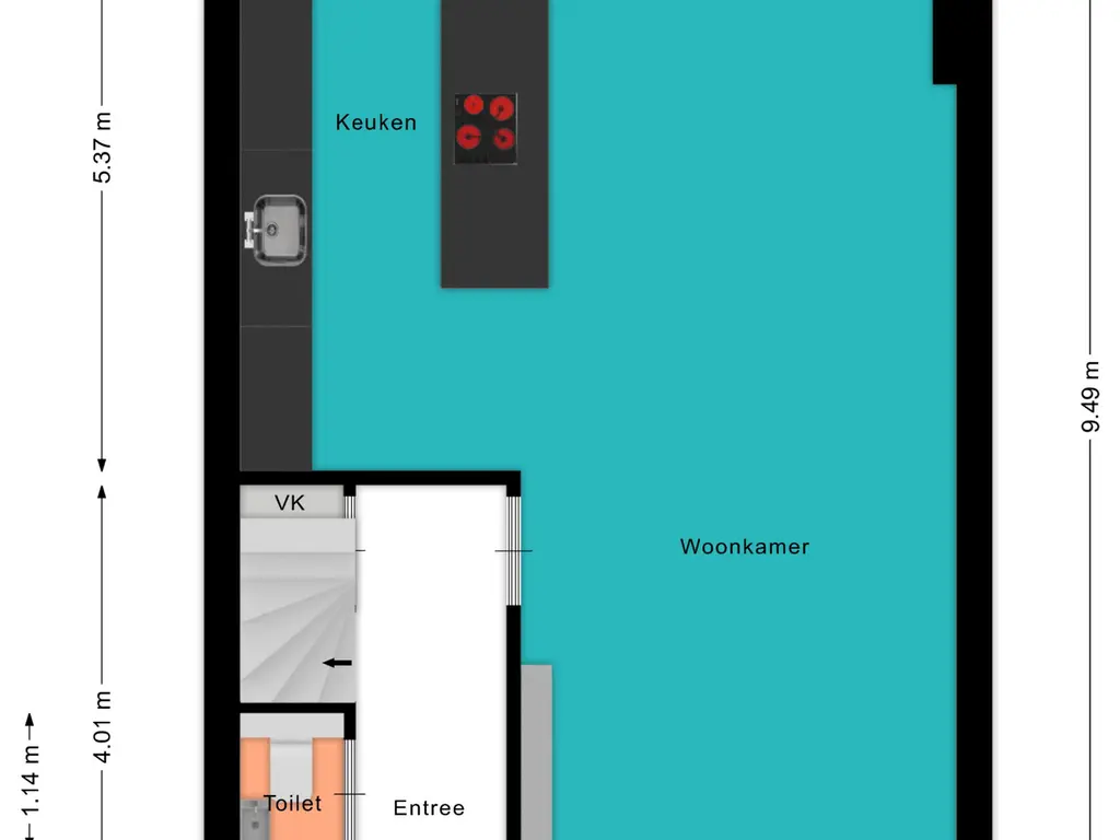 Plattegrond Vreedenburghstraat 23