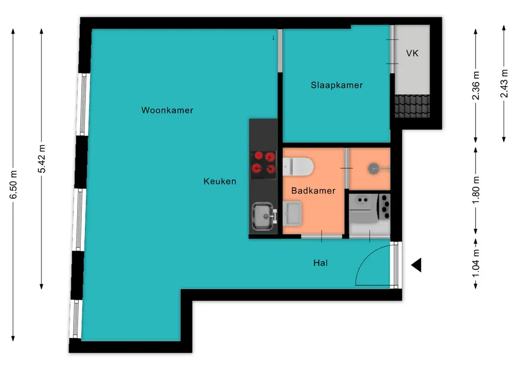 Plattegrond Voorstraat 91A