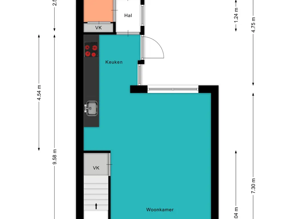 Plattegrond Lange Burchwal 23