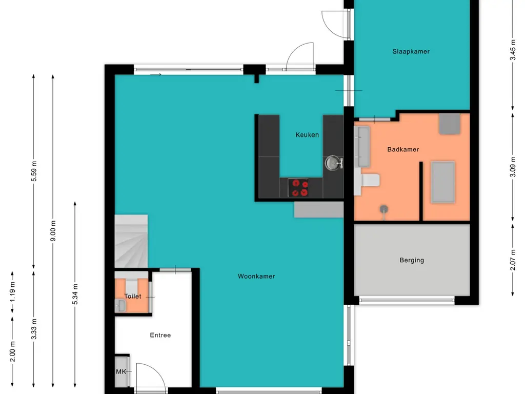 Plattegrond Frederik Hendriklaan 14