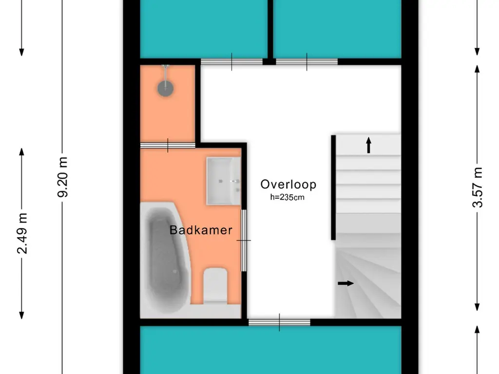 Plattegrond 1e Honthorststraat 8