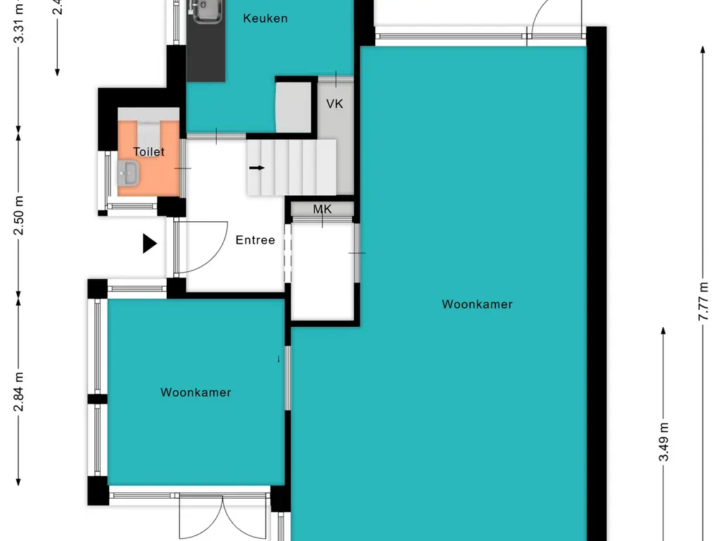 Plattegrond Willem van Naaldwijkstraat 5