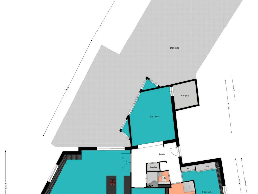 Plattegrond Hogewoerd 1H