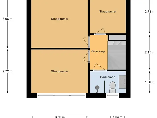 Plattegrond van De Huterstraat 43
