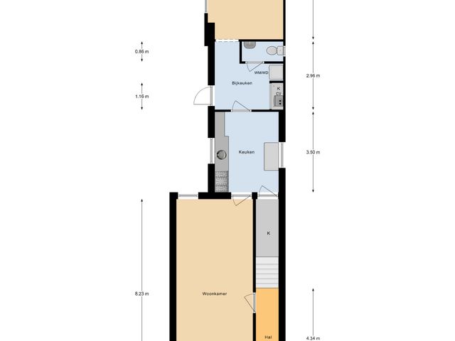 Plattegrond van Vaartstraat 15