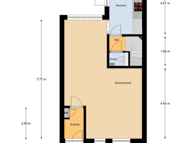 Plattegrond van Burgemeester Teijssenlaan 25