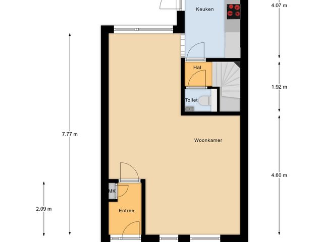 Plattegrond van Burgemeester Teijssenlaan 25