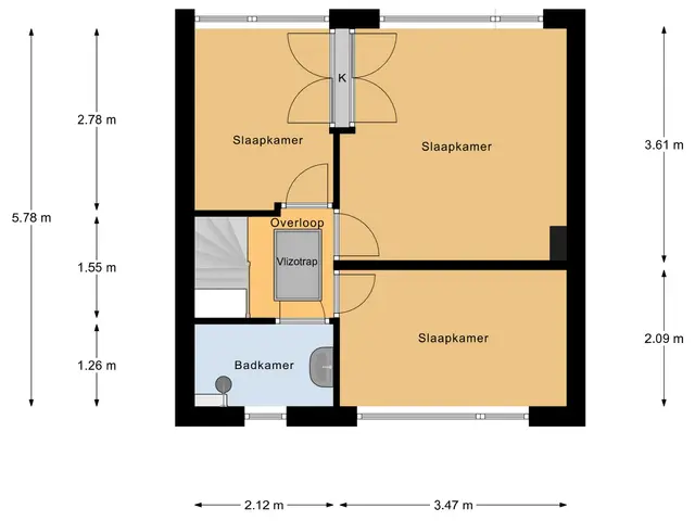 Plattegrond van Poelruitstraat 3