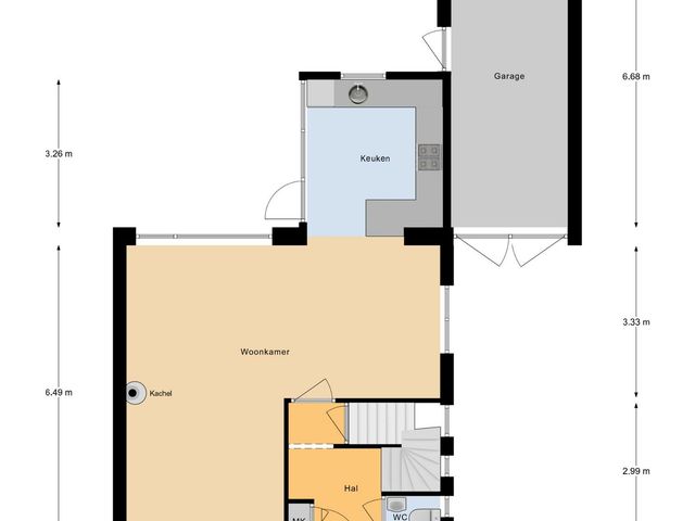 Plattegrond van Burg. Van de Hurkstraat 21