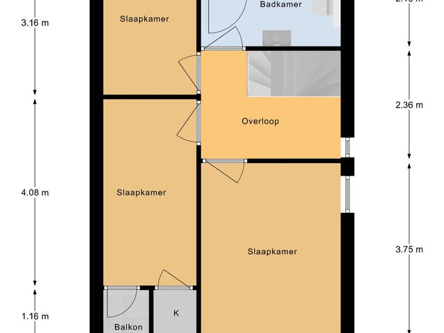 Plattegrond van Burg. Den Oudenstraat 2